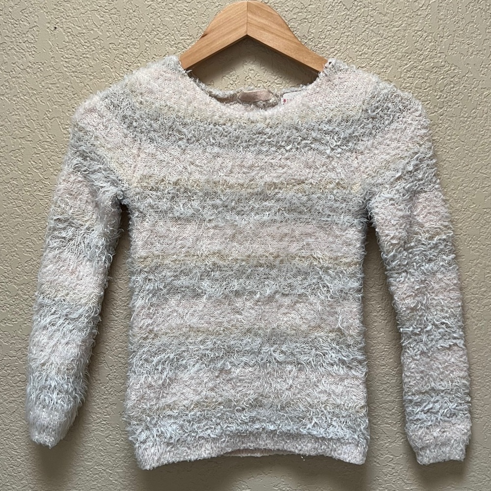 Girl Pink Republic Fuzzy Sweater with Bowl Details Gurl Size M 10/12